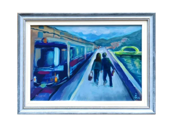 Akrilna slika "Uz Miljacku"