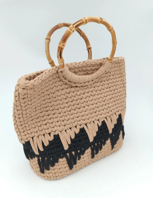 Heklana torba sa dr&scaron;kama od bambusa