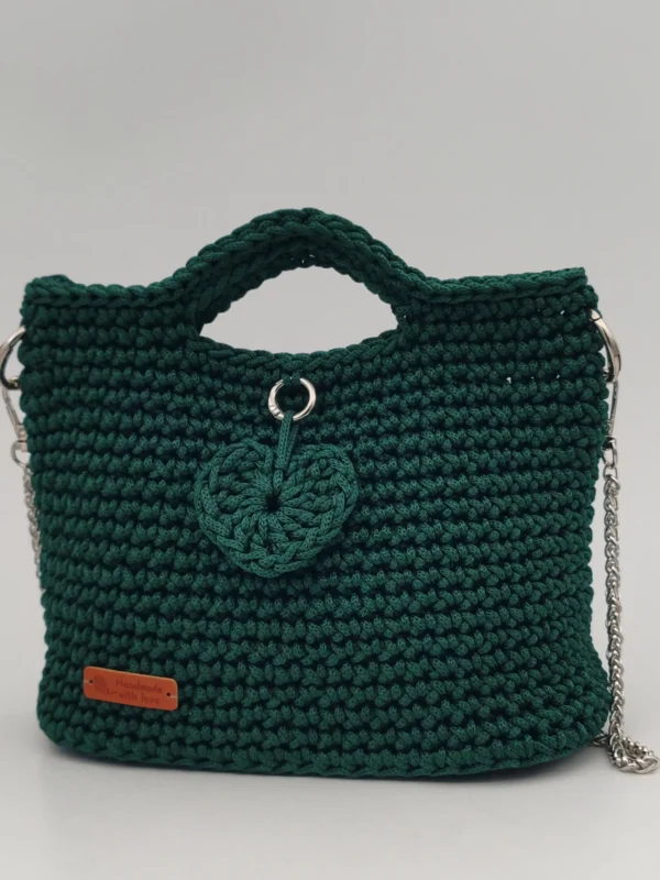 Zelena heklana torba